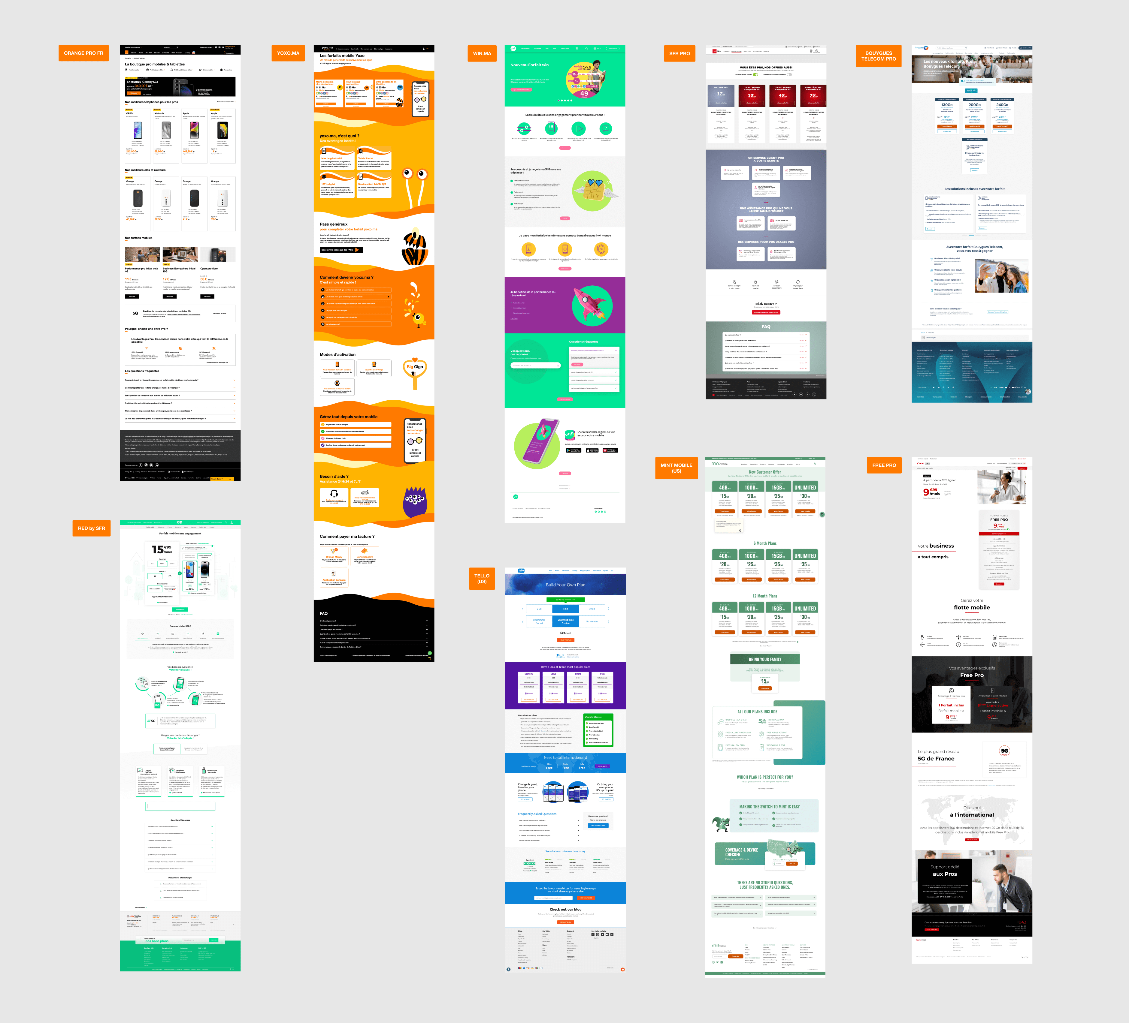 Un extrait du benchmark réalisé pour l'eshop pro Orange Maroc