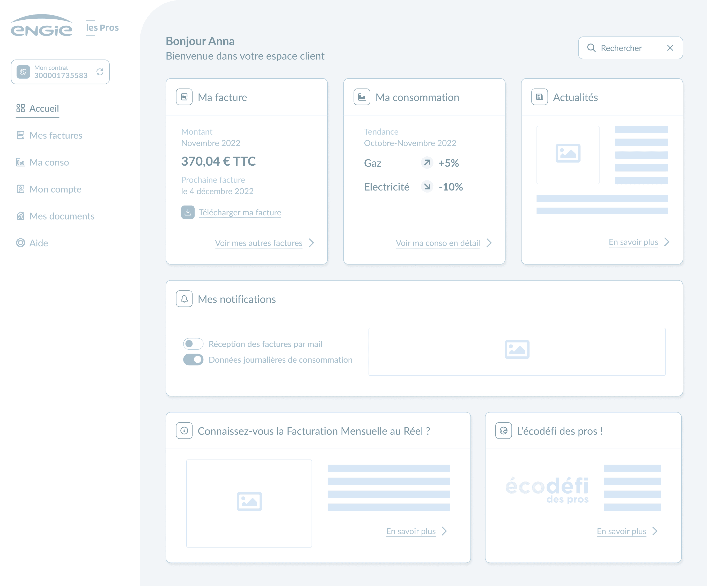 Wireframe Desktop - Accueil