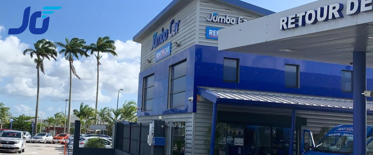 Parking où le client Jo App récupère son véhicule en Martinique